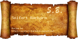 Seifert Barbara névjegykártya